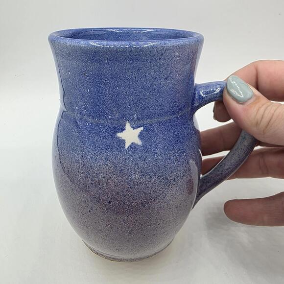 Celestial Whimsigoth Artisan Stoneware Pottery Mugs Set Of 2 Made in USA Gifts - Picture 7 of 7